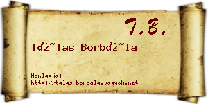 Tálas Borbála névjegykártya